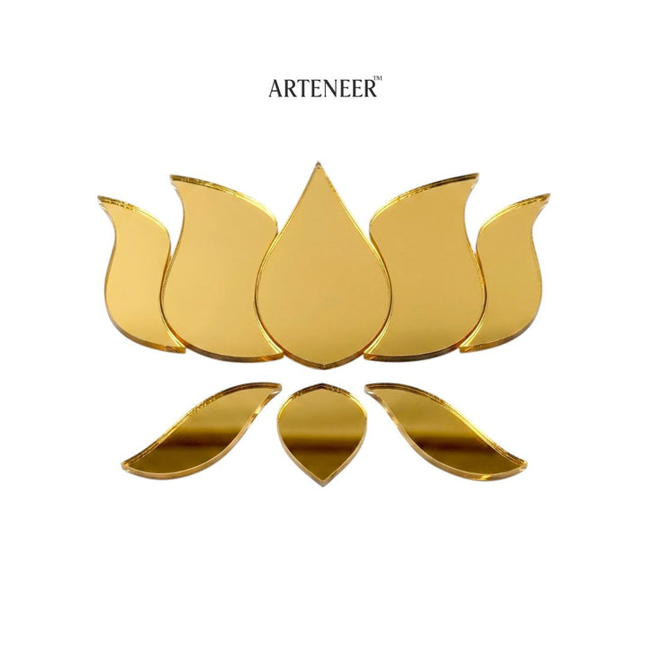 Golden lotus shape mirror