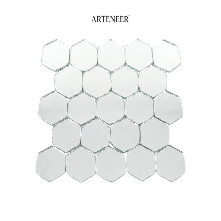 Silver Ls hexa Shape  Mirror