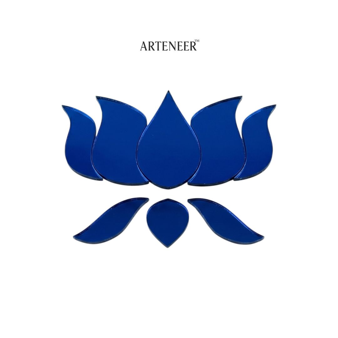 Blue lotus shape mirror