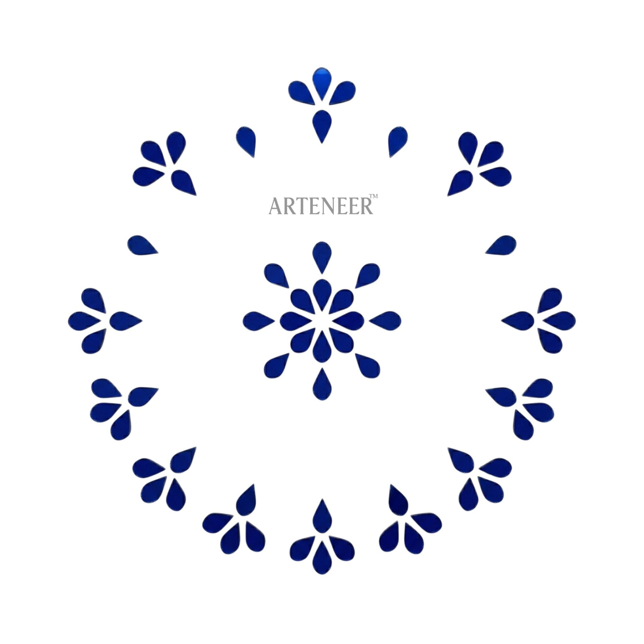 Blue Almond Shape Mirror