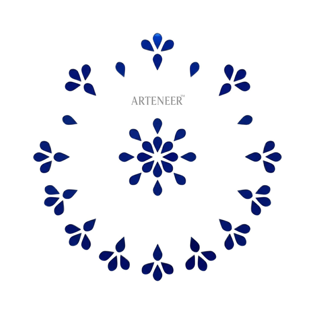 Blue Almond Shape Mirror