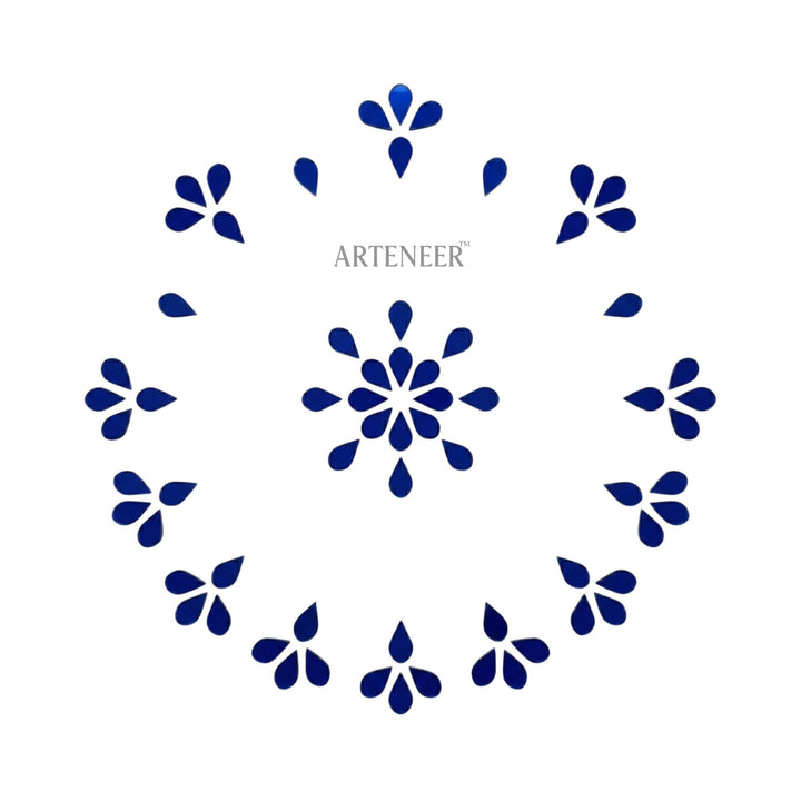 Blue Almond Shape Mirror