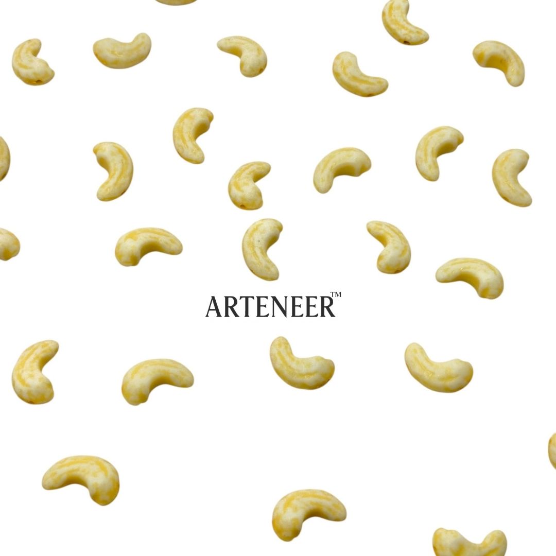 Dry Fruit Shape Beads (Kaju, Badam, Elaichi) for Jewellery & Décor – 100g Pack