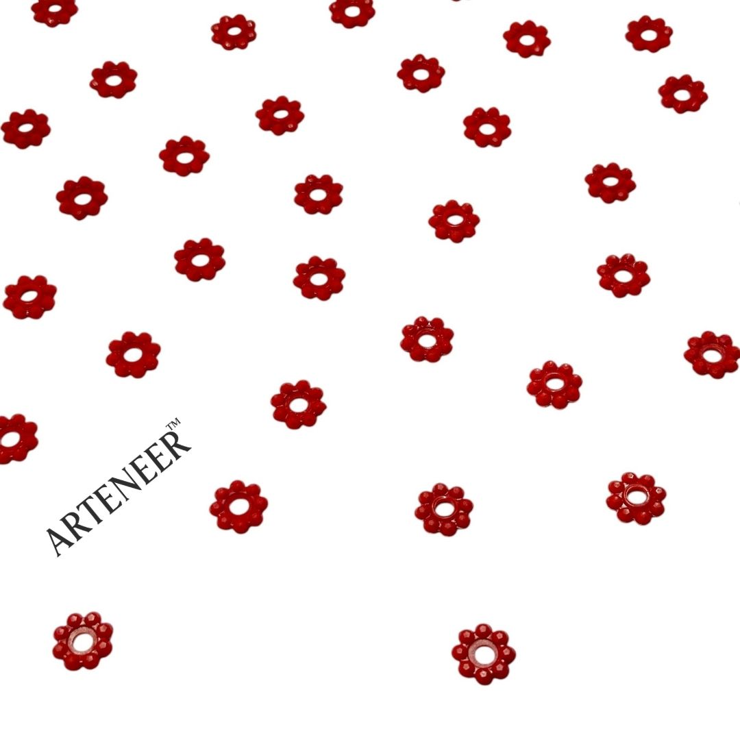 Ball Chakri Beads for Jewellery & Garland Making – 100g Pack – 6 & 8 Ball Designs in 4 Colours