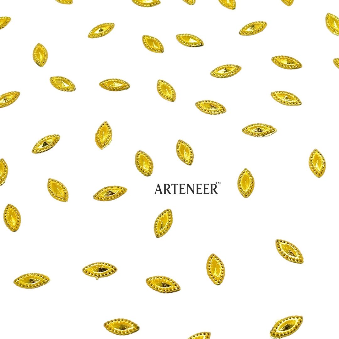 Golden Indian Items for Jewellery & Craft – C-Shape, Eye & Star Locket – 100g Pack
