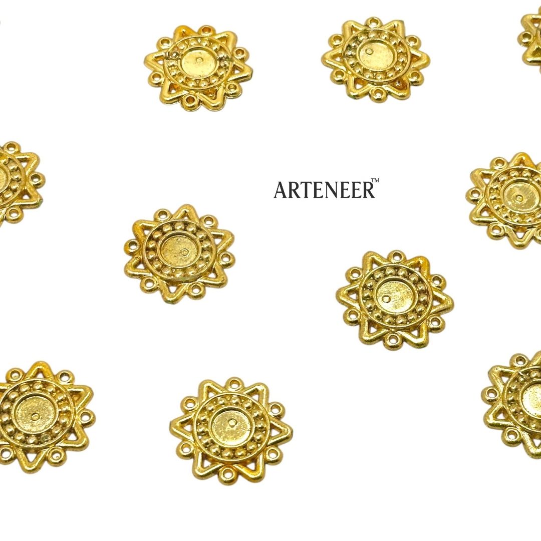 Golden Indian Items for Jewellery & Craft – C-Shape, Eye & Star Locket – 100g Pack