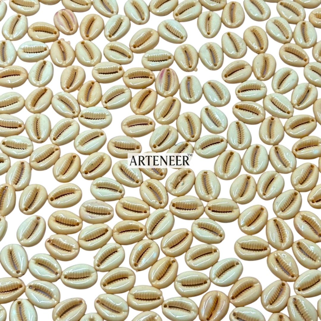 Kodi (Cowrie) Beads for Jewellery, Garba & Craft – 100g Pack (Approx. 350 Pcs) – 11 Colours