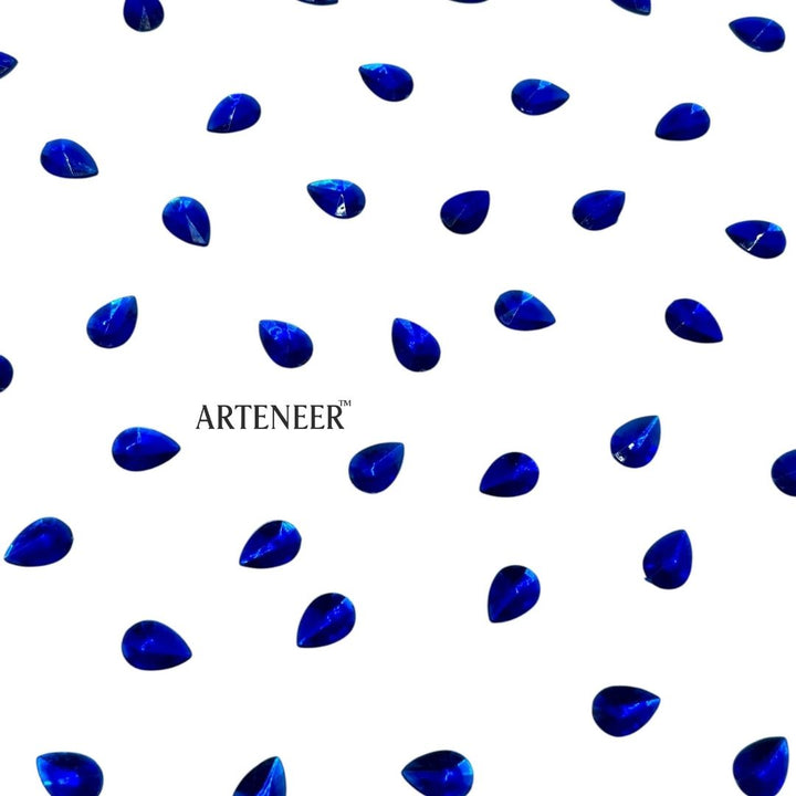 Colourful Almond Shape Chatons for DIY Jewellery & Blouse Work – 100g Pack (Approx. 340 Pcs)