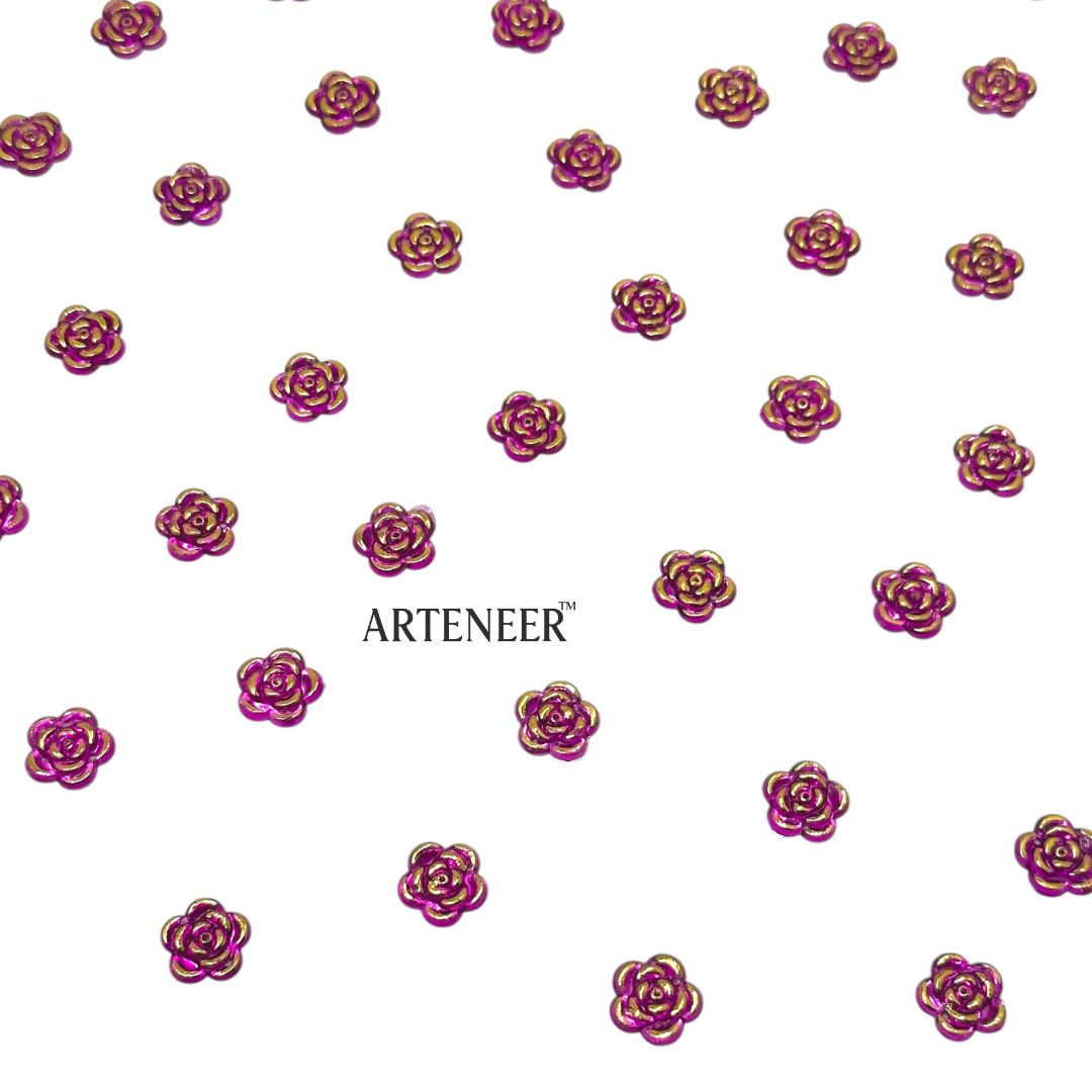 Rose Chatons Stones for Jewellery & Blouse Work – 100g Pack (Approx. 360 Pcs) – 9 Colours