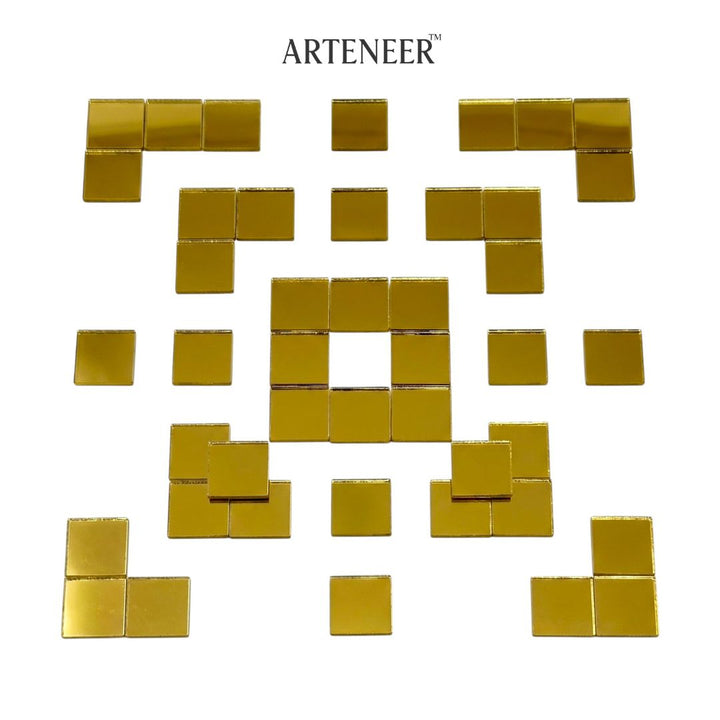 Golden Square Shape Mirror