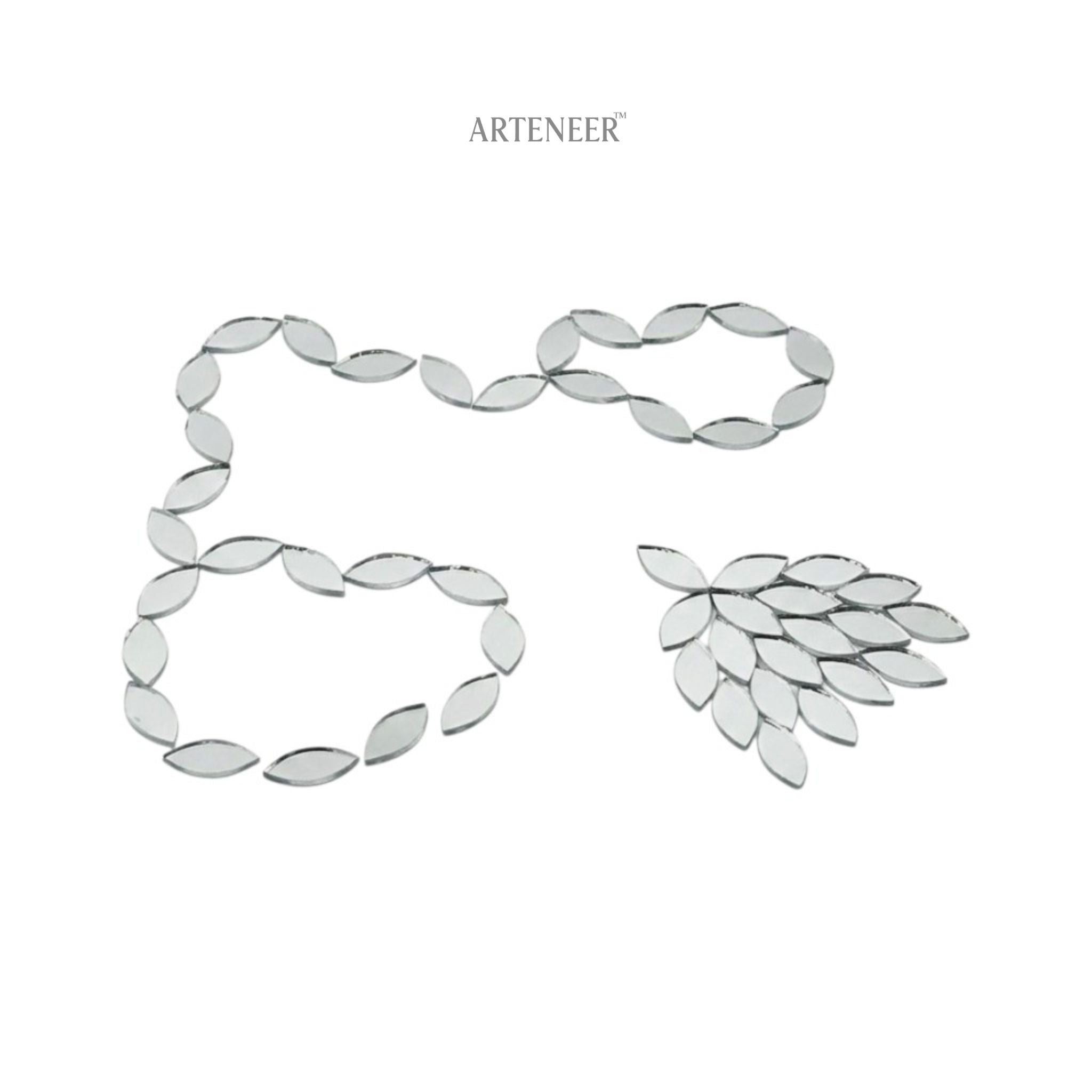 Silver Kashti Pan Shape Mirror