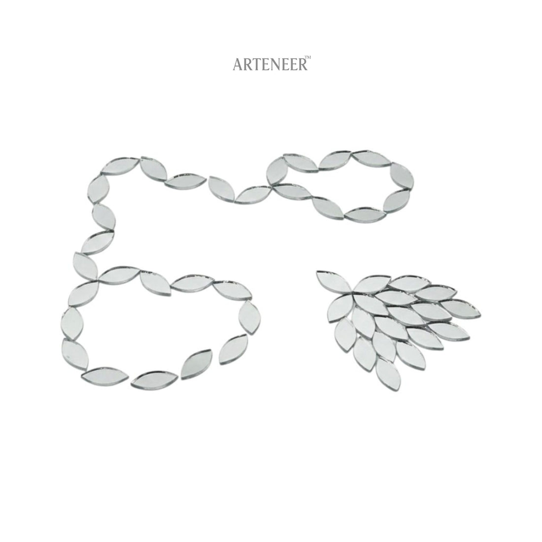 Silver Kashti Pan Shape Mirror