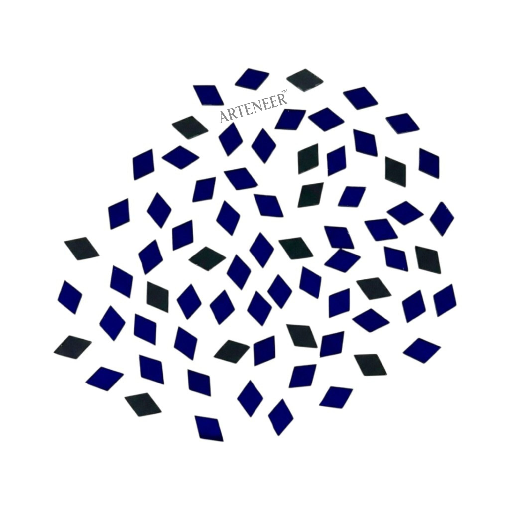 Blue Kaju Katri Shape Mirror