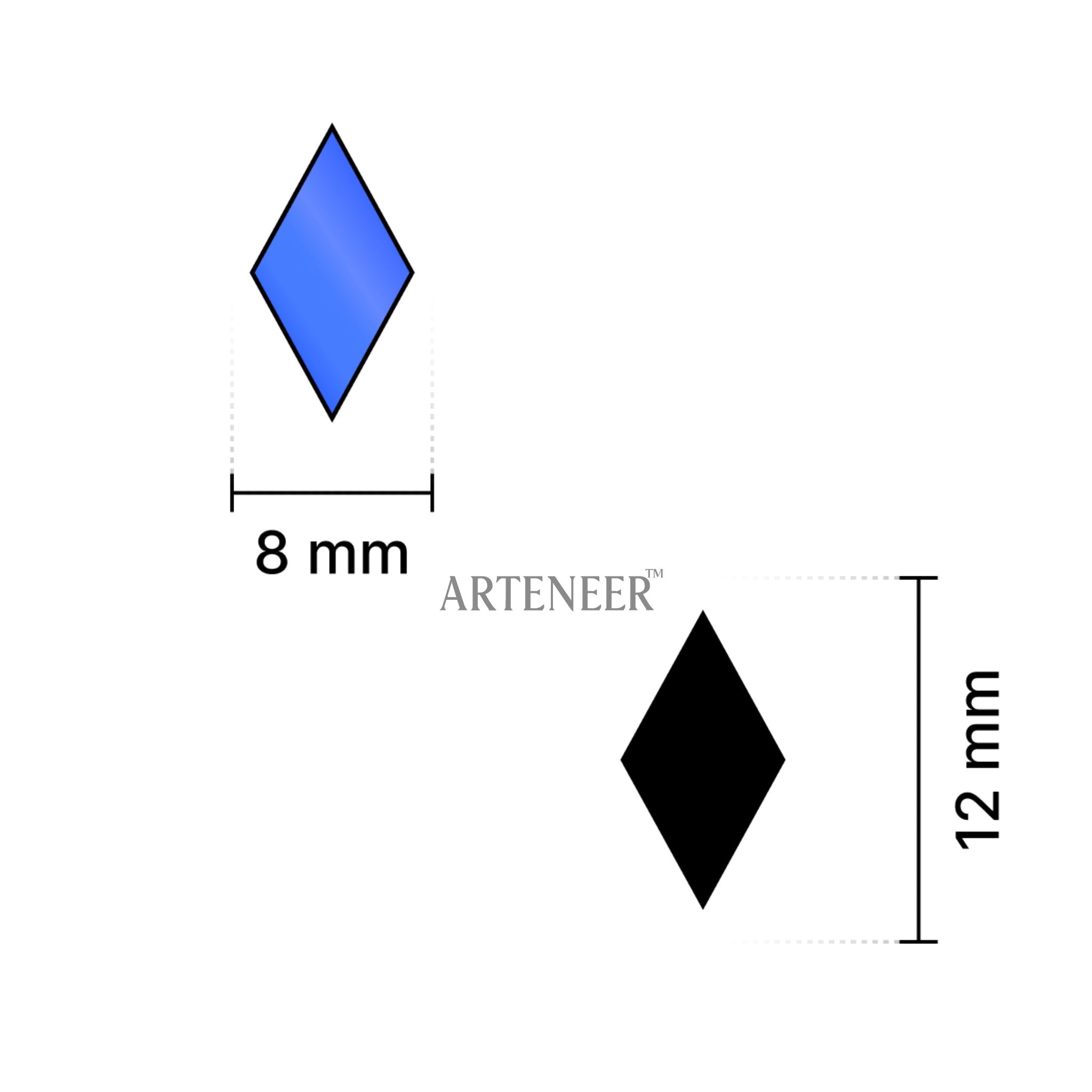 Blue Kaju Katri Shape Mirror