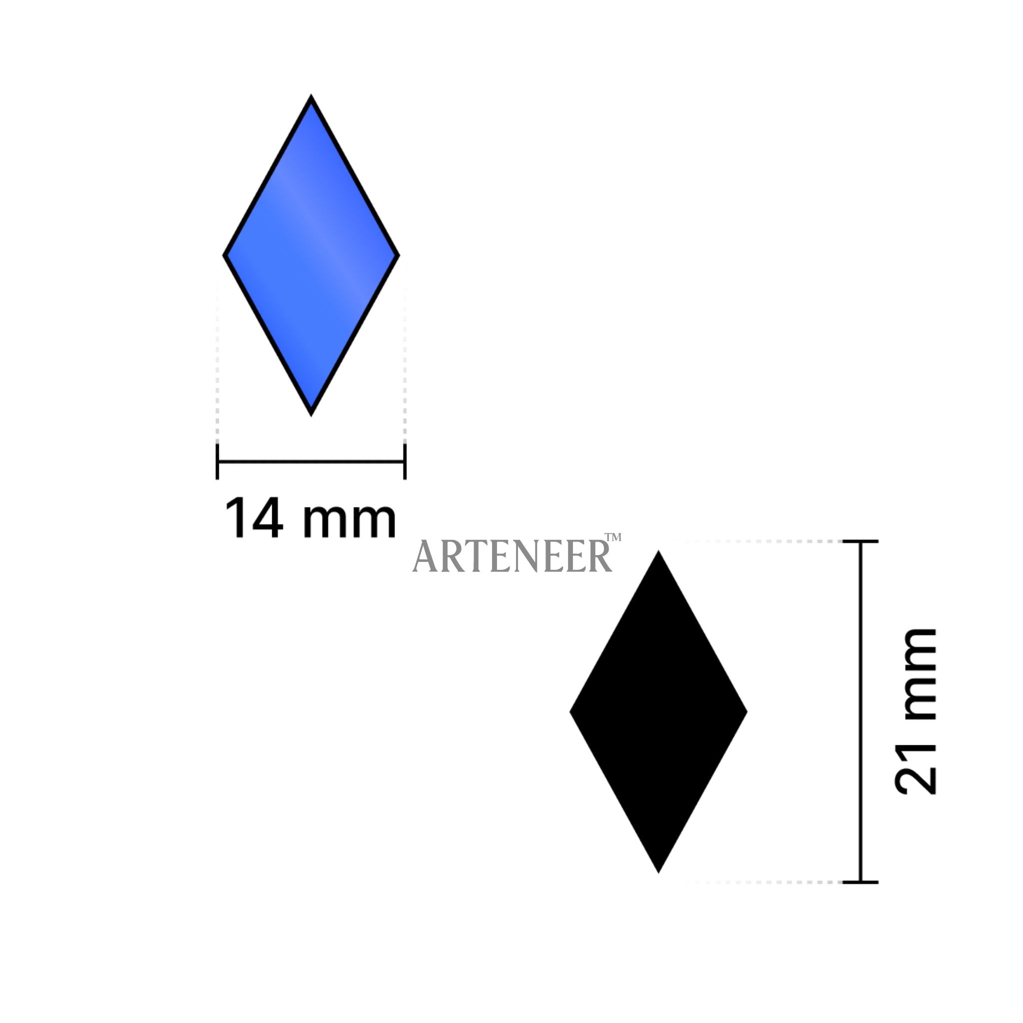 Blue Kaju Katri Shape Mirror