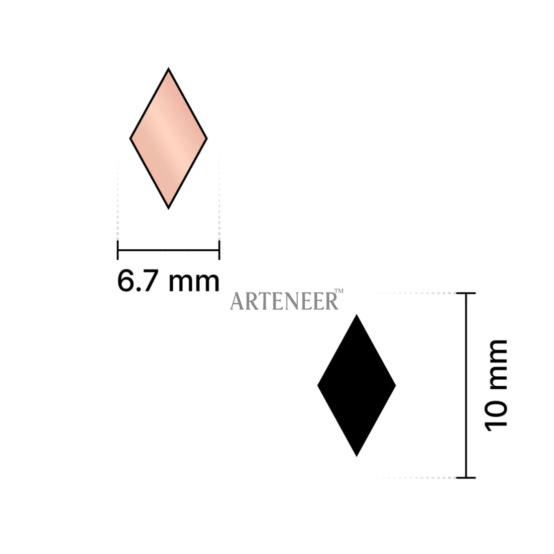 Pink Kaju Katri Shape Mirror