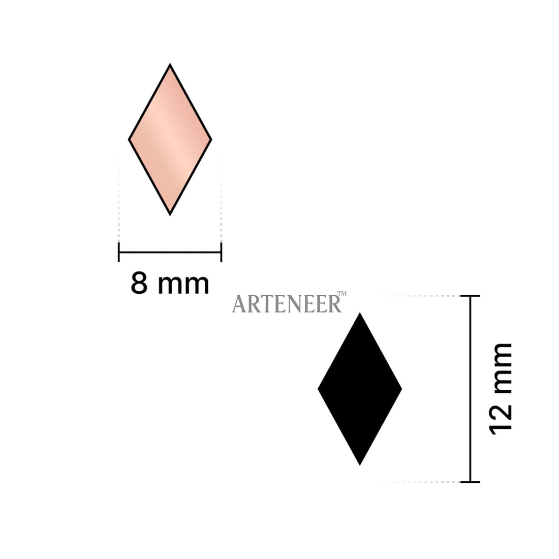 Pink Kaju Katri Shape Mirror
