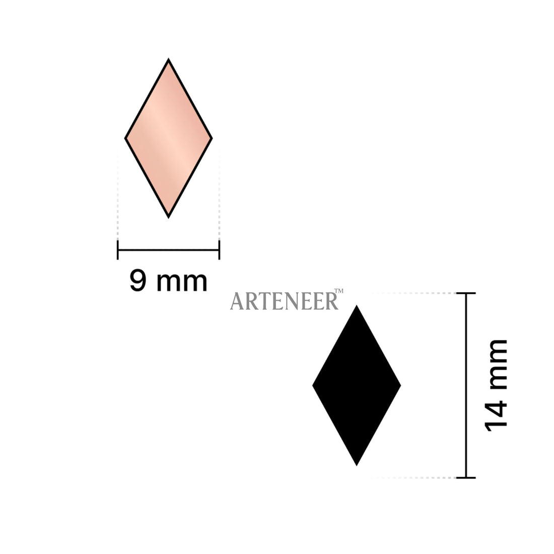 Pink Kaju Katri Shape Mirror