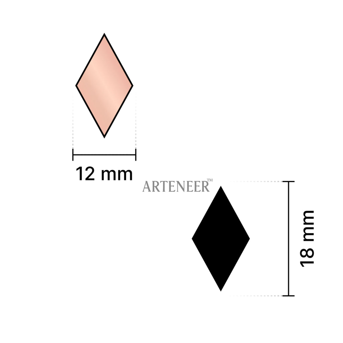 Pink Kaju Katri Shape Mirror