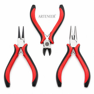 3 Piece Jewelry Plier Set for DIY Jewelry Making – Professional Ergonomic Grip Tool Kit