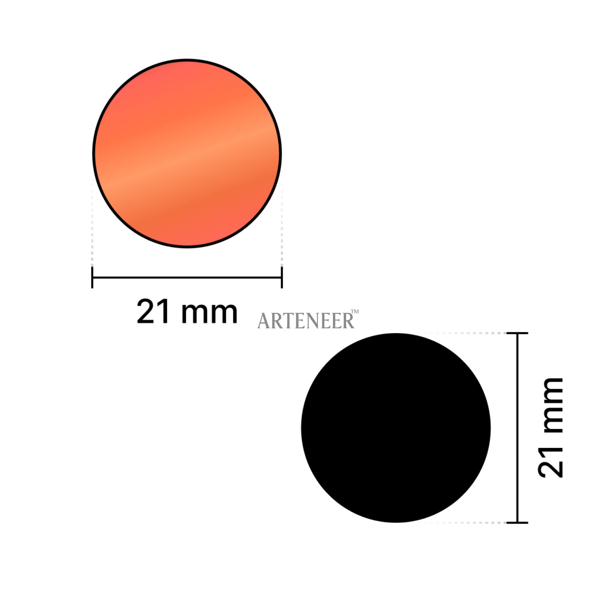 Red Round Shape Mirror