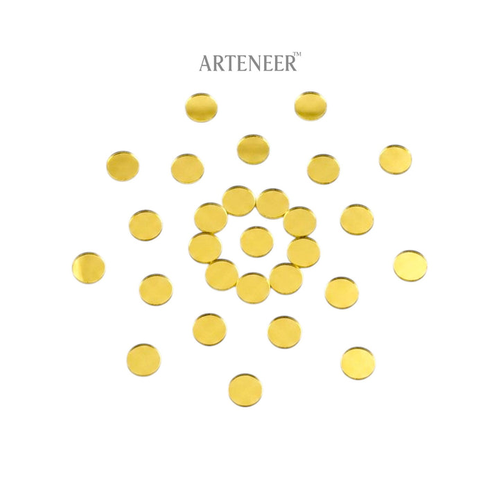 Golden Round Shape  Mirror