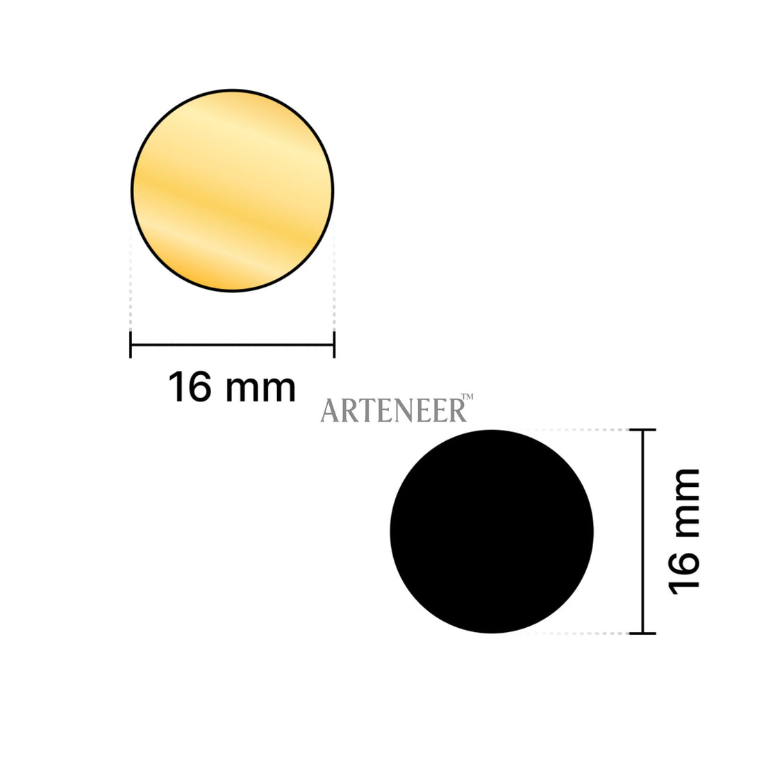 Golden Round Shape  Mirror
