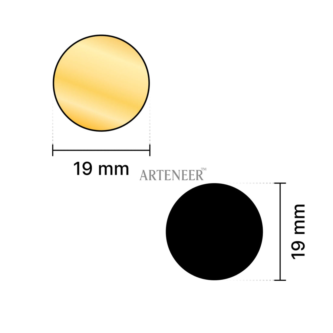Golden Round Shape  Mirror