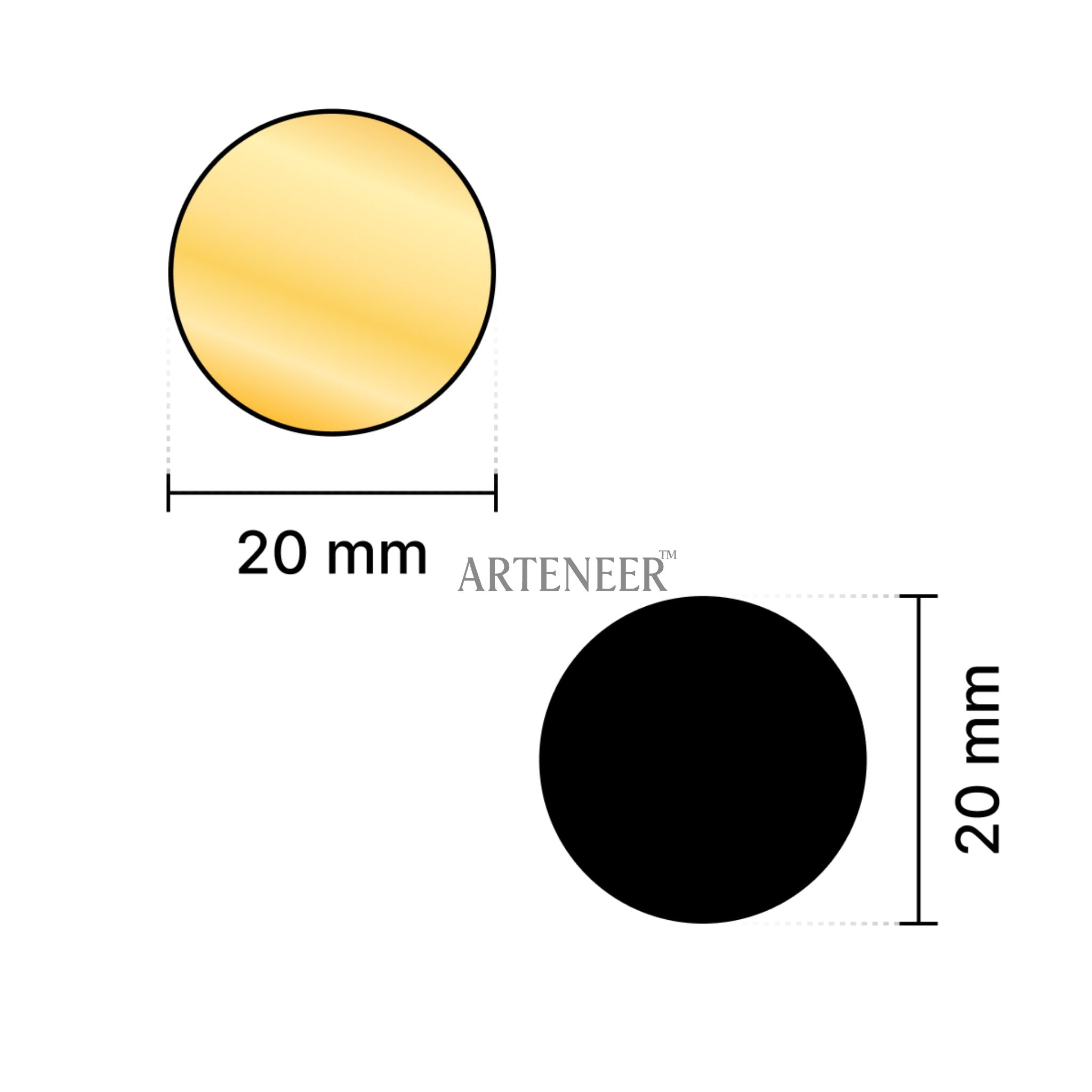 Golden Round Shape  Mirror