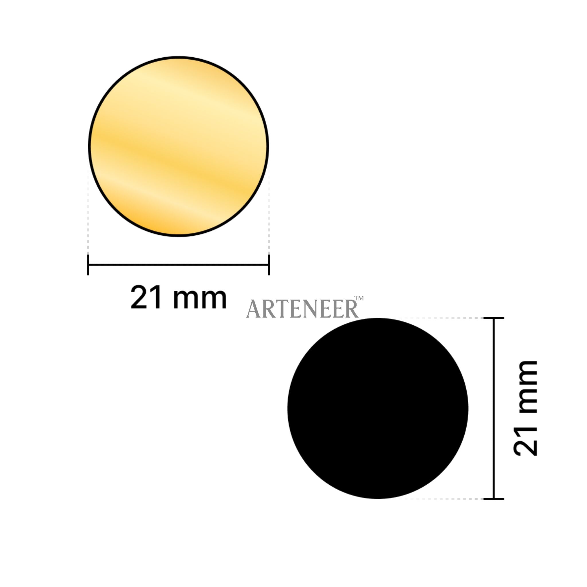 Golden Round Shape  Mirror