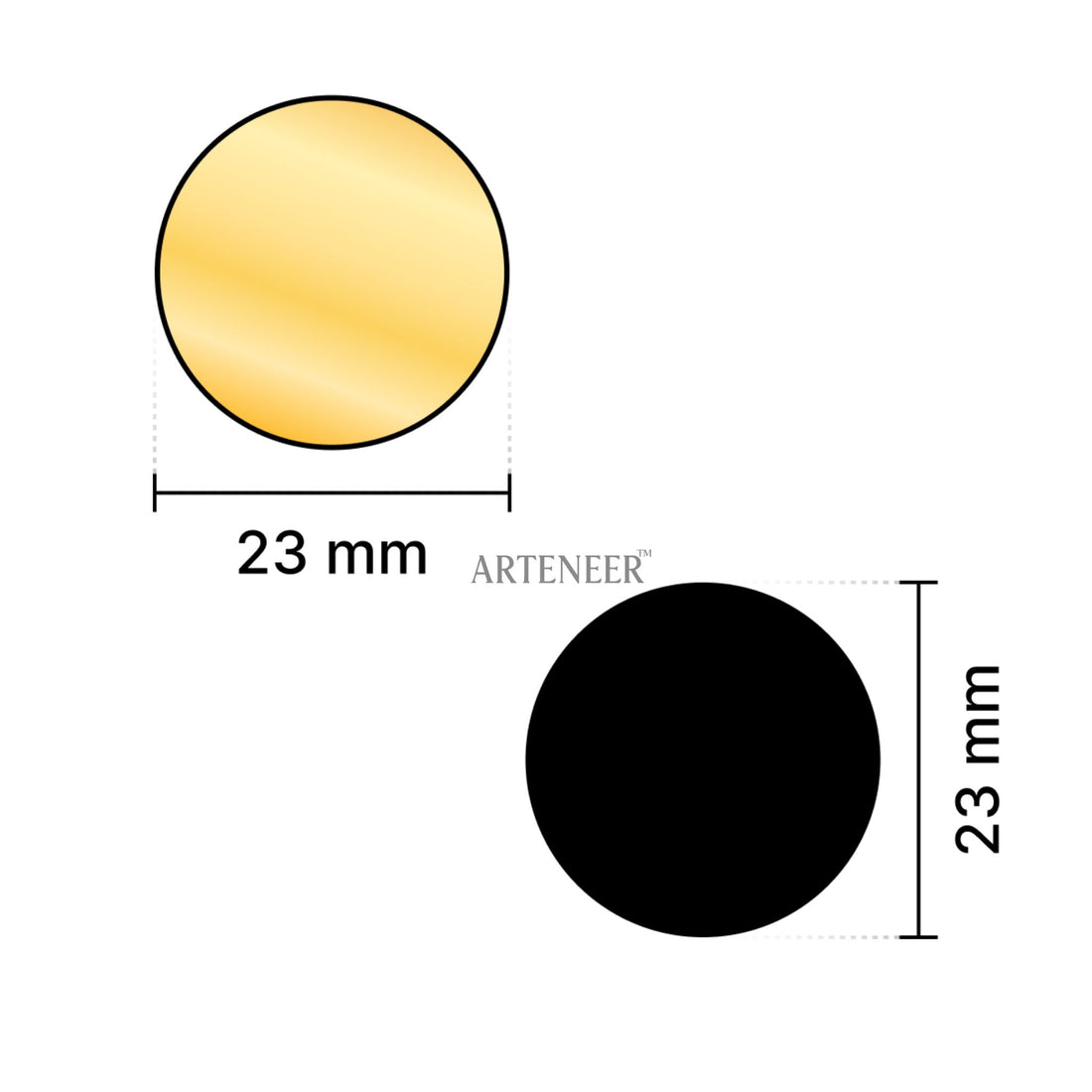 Golden Round Shape  Mirror