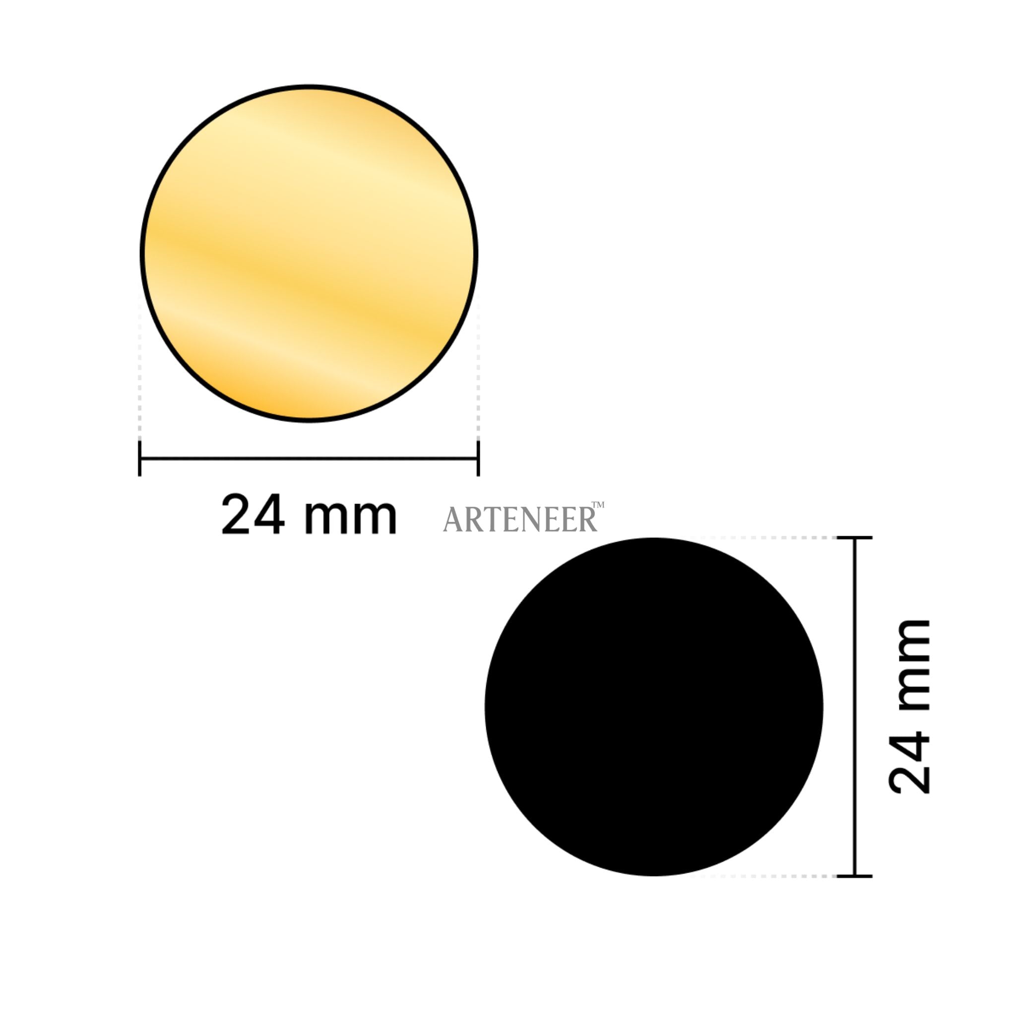 Golden Round Shape  Mirror