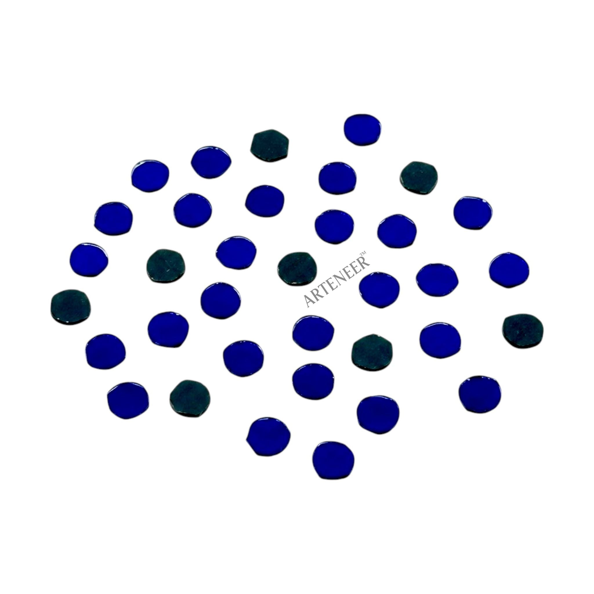 Blue Round Shape Mirror