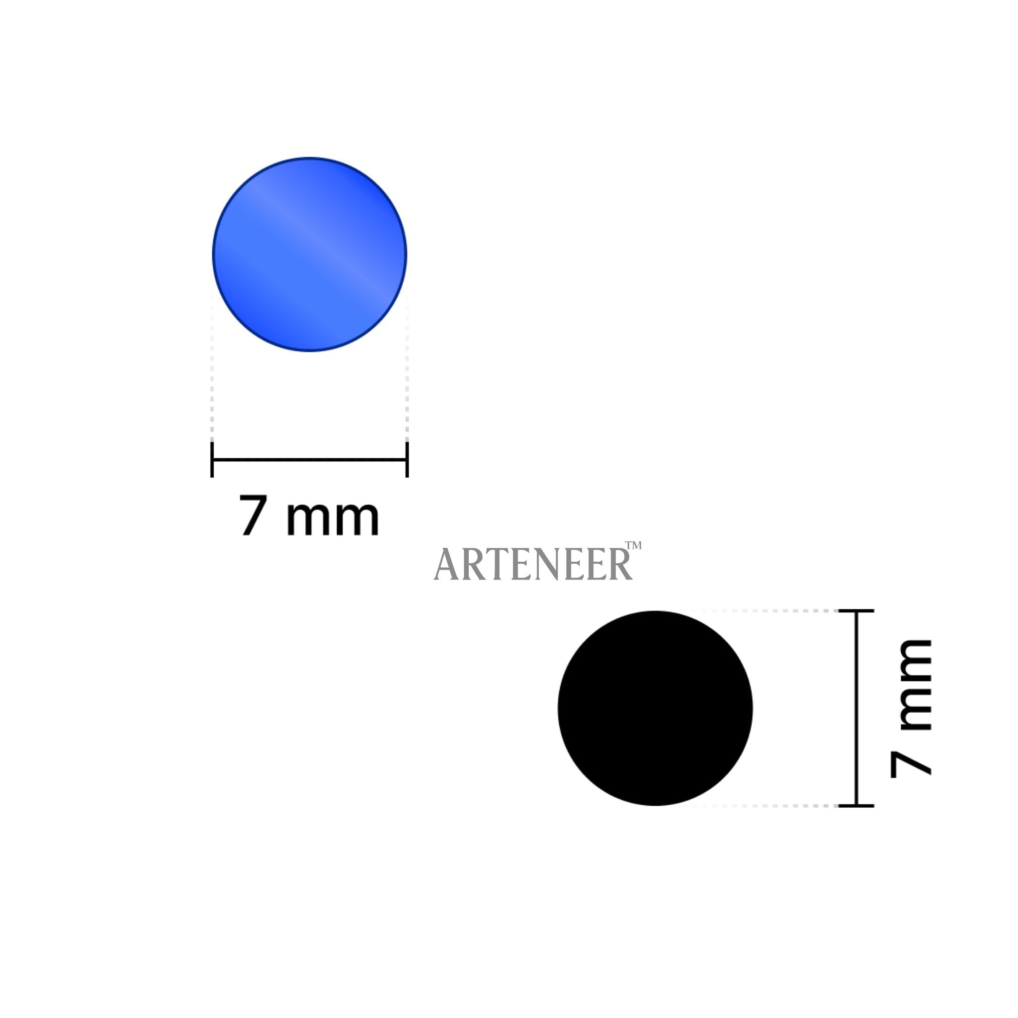 Blue Round Shape Mirror