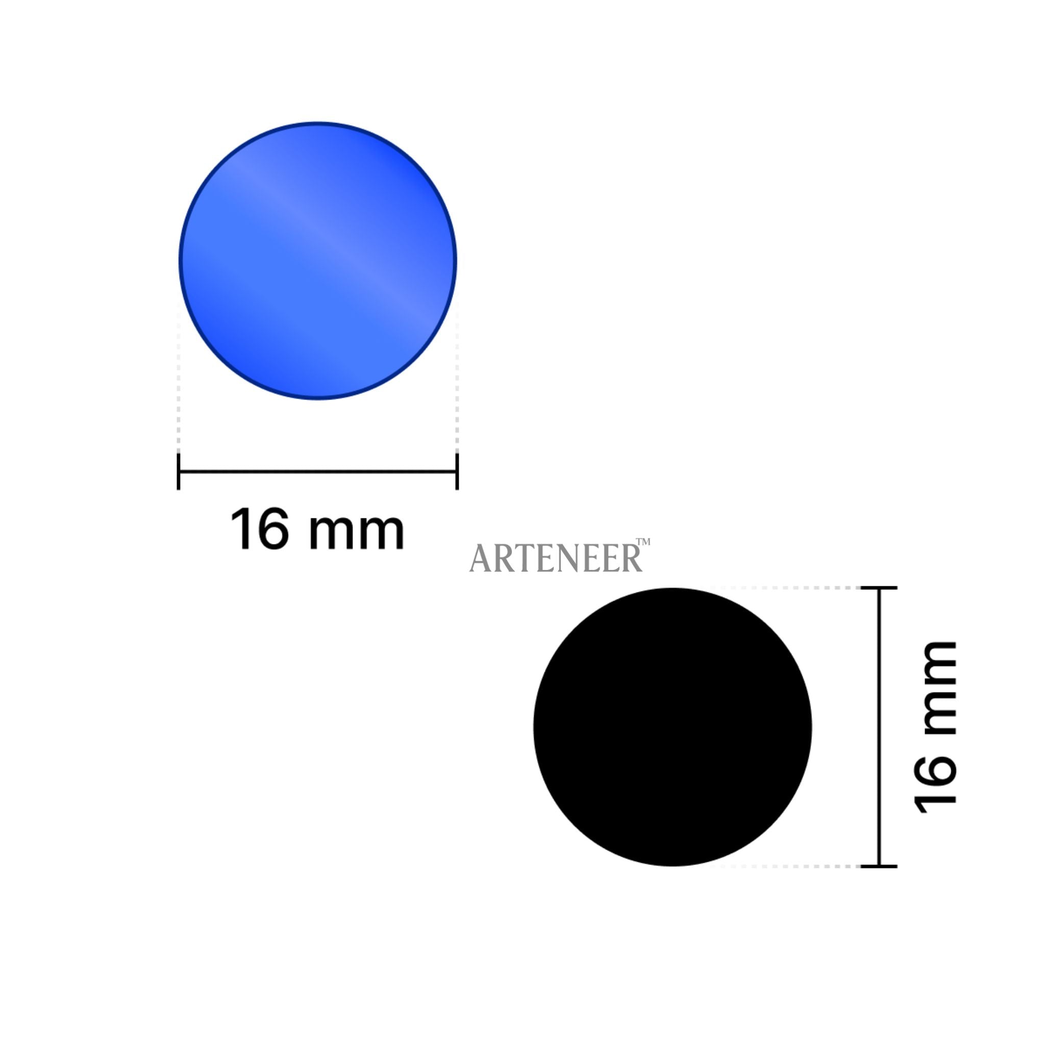 Blue Round Shape Mirror