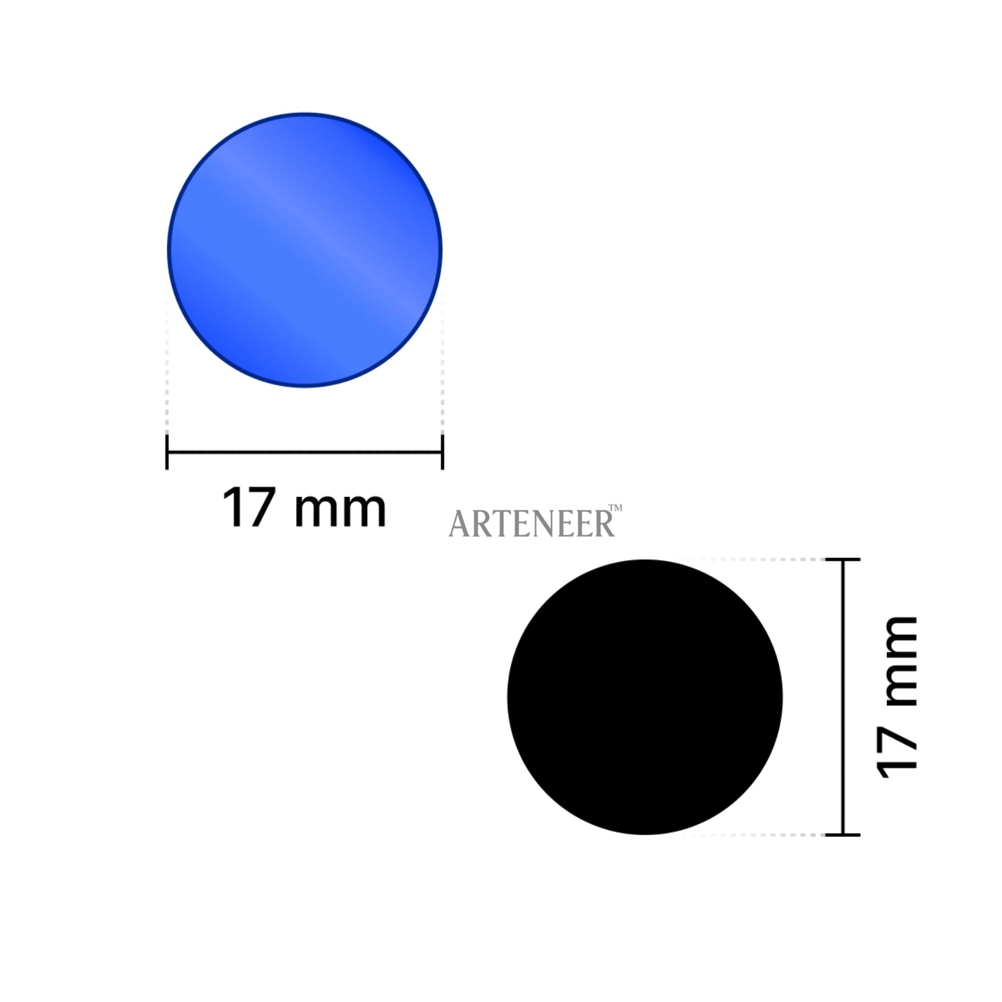 Blue Round Shape Mirror