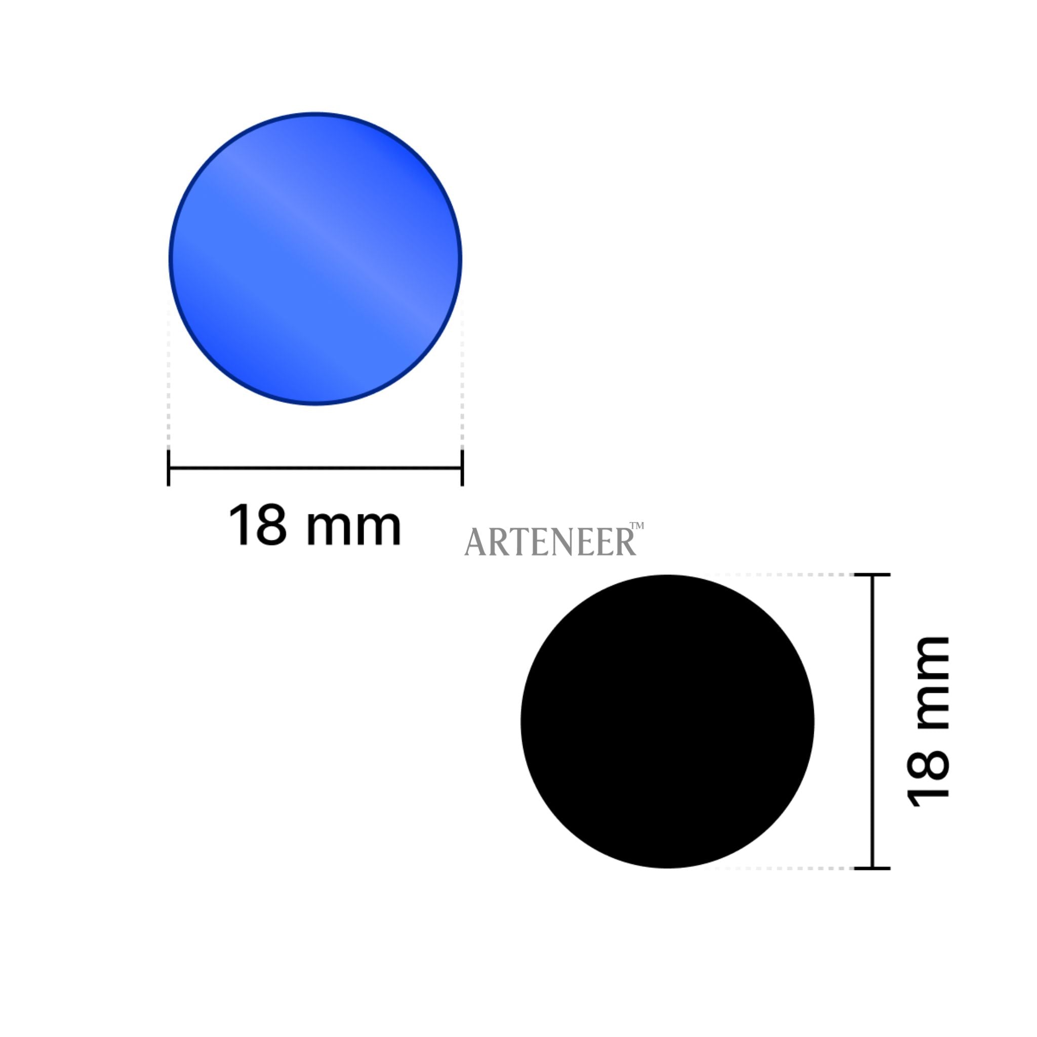 Blue Round Shape Mirror