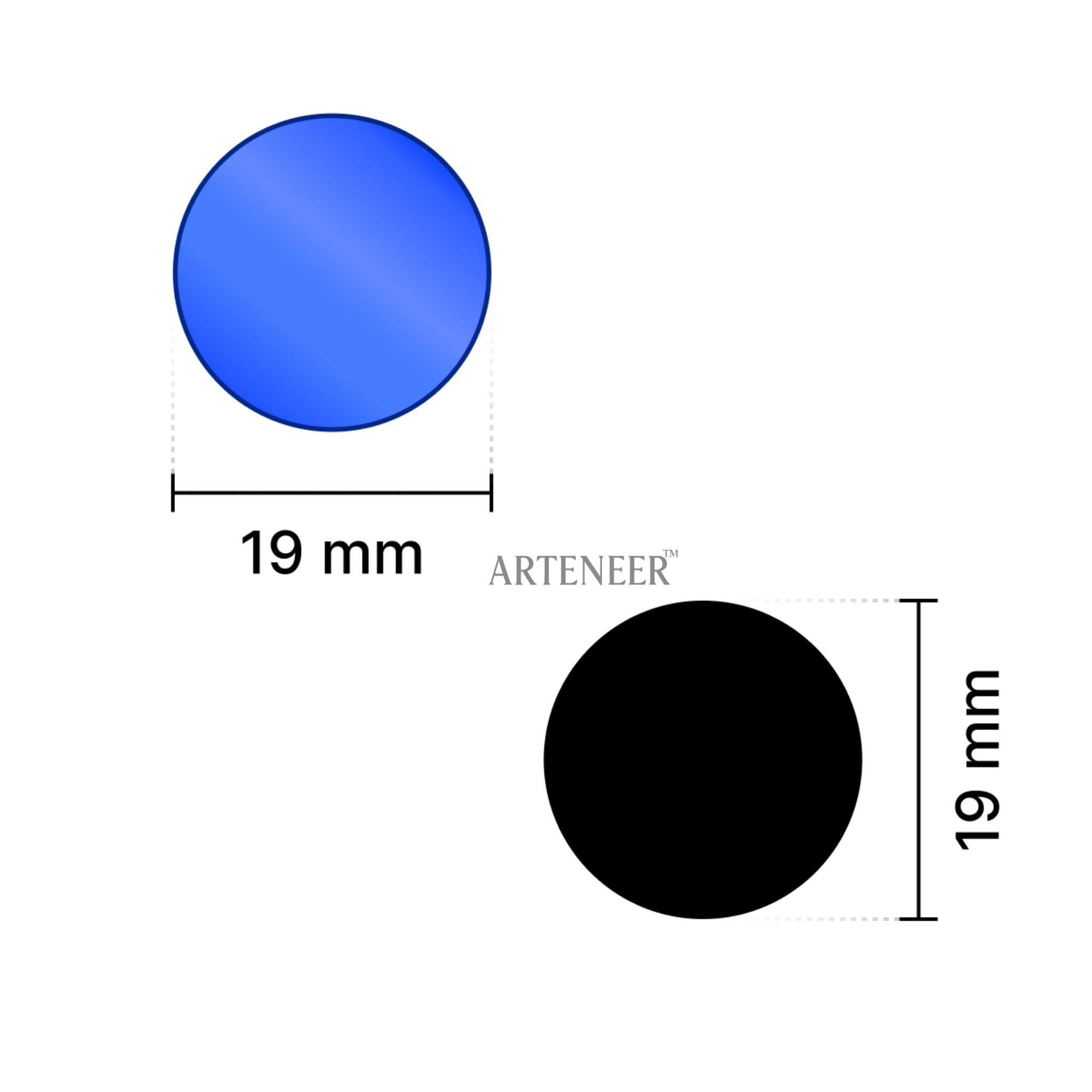 Blue Round Shape Mirror
