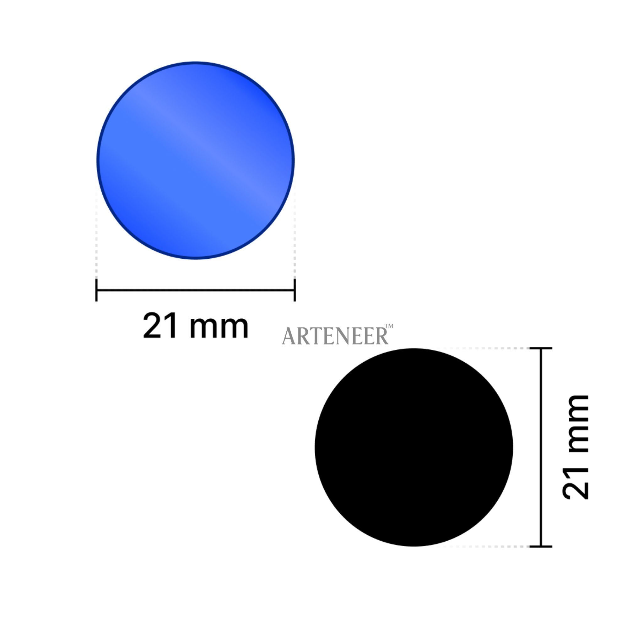 Blue Round Shape Mirror