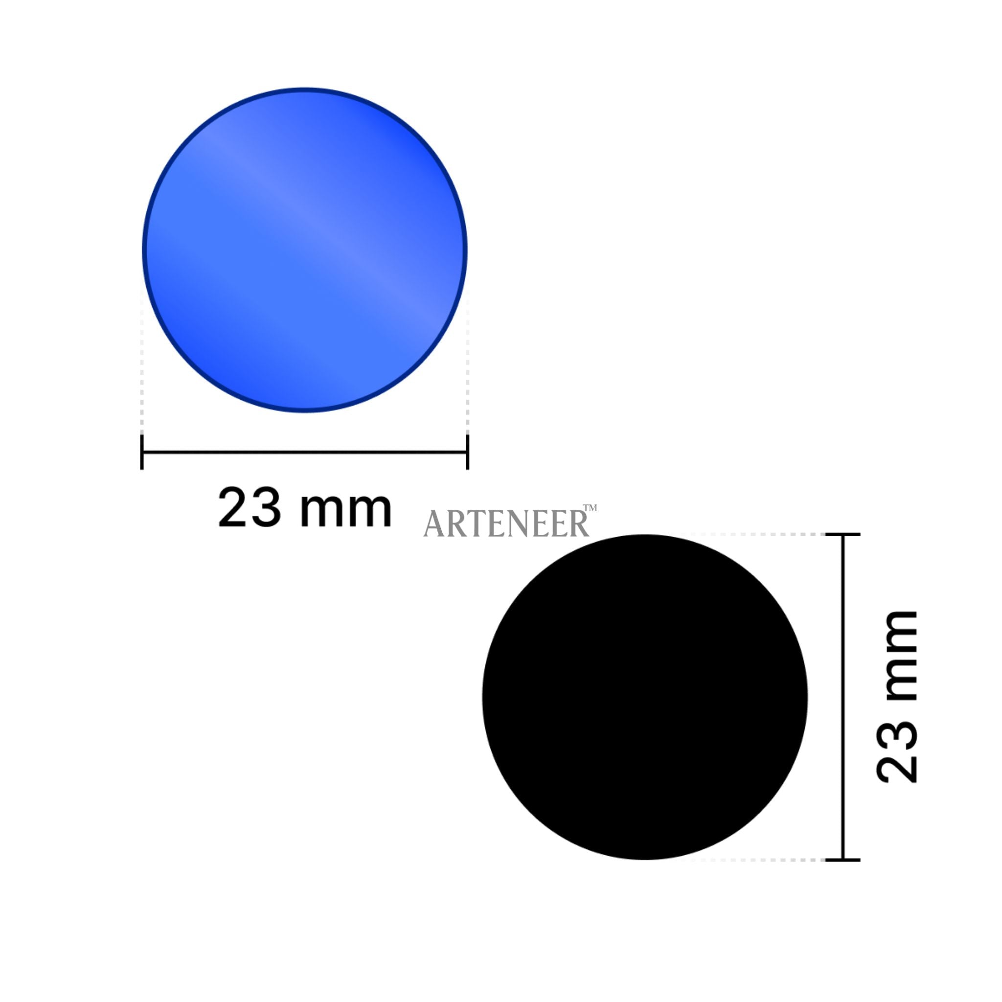 Blue Round Shape Mirror