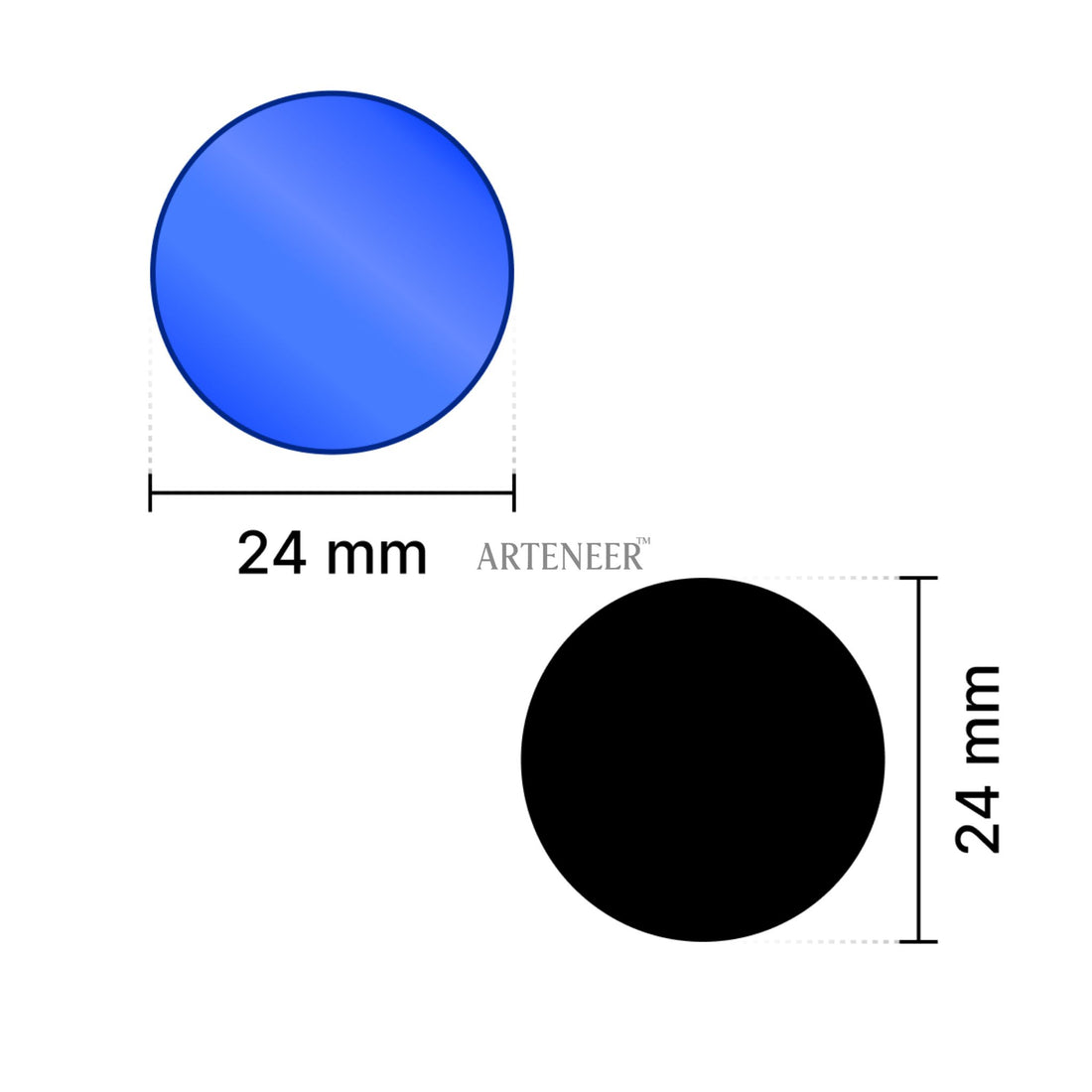 Blue Round Shape Mirror