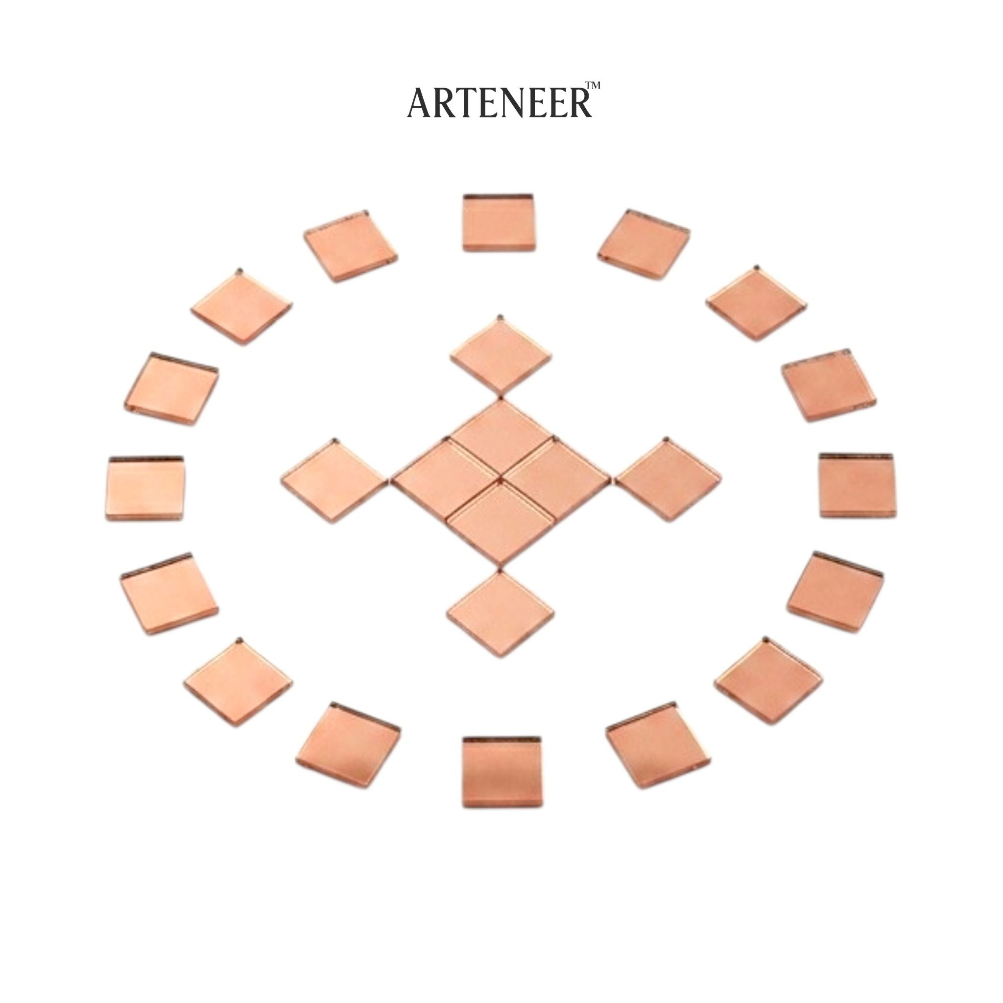 Pink Square Shape Mirror
