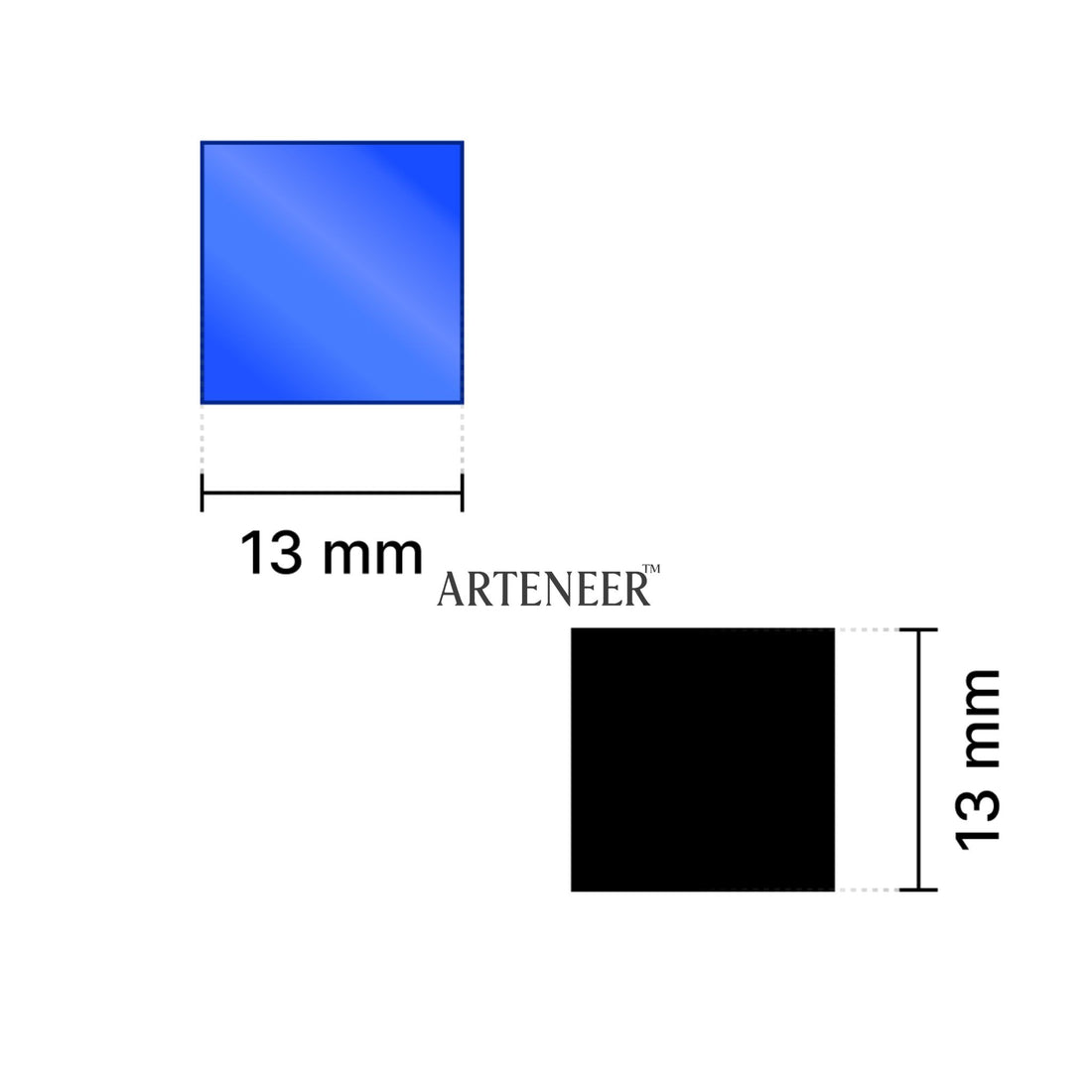 Blue Square Shape Mirror