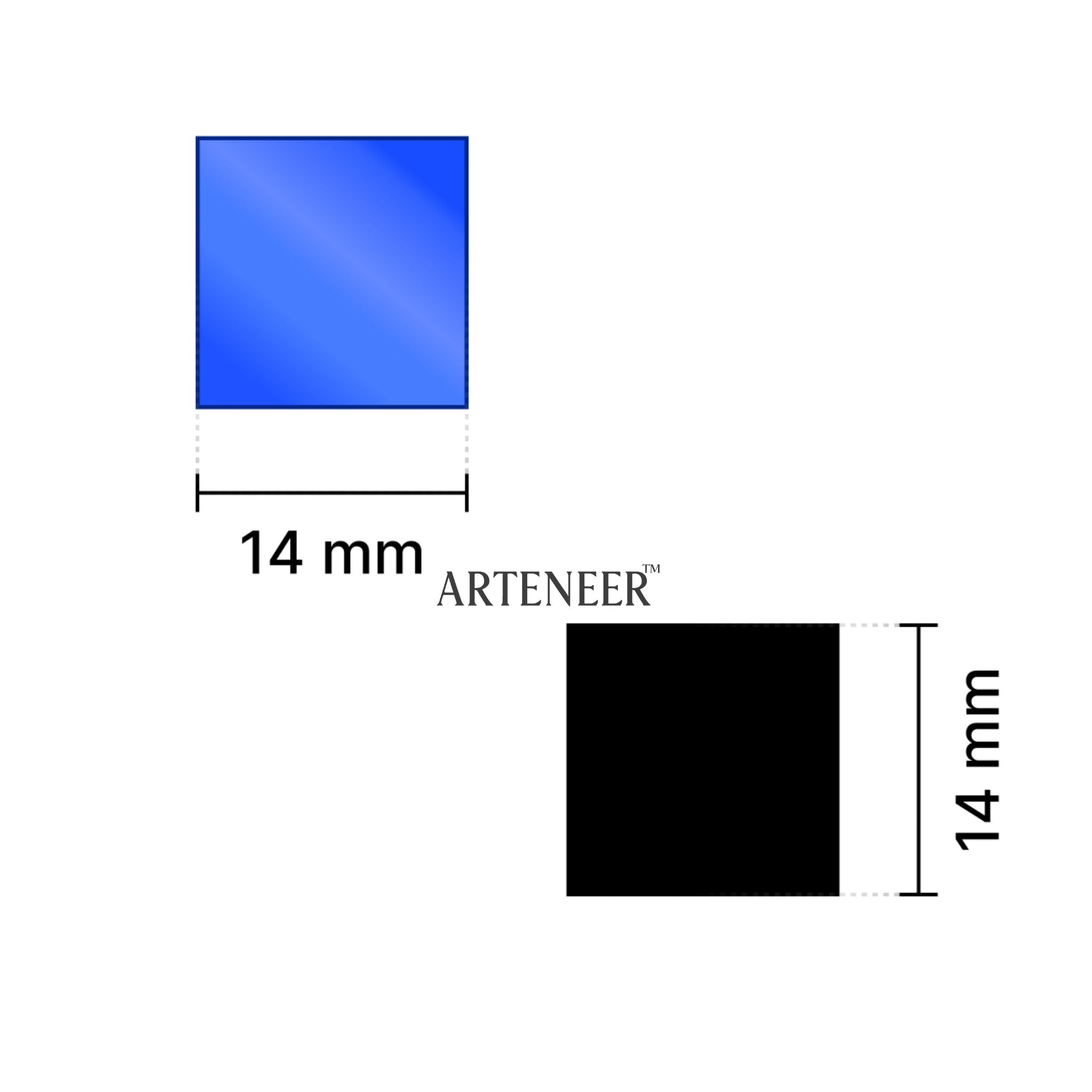 Blue Square Shape Mirror
