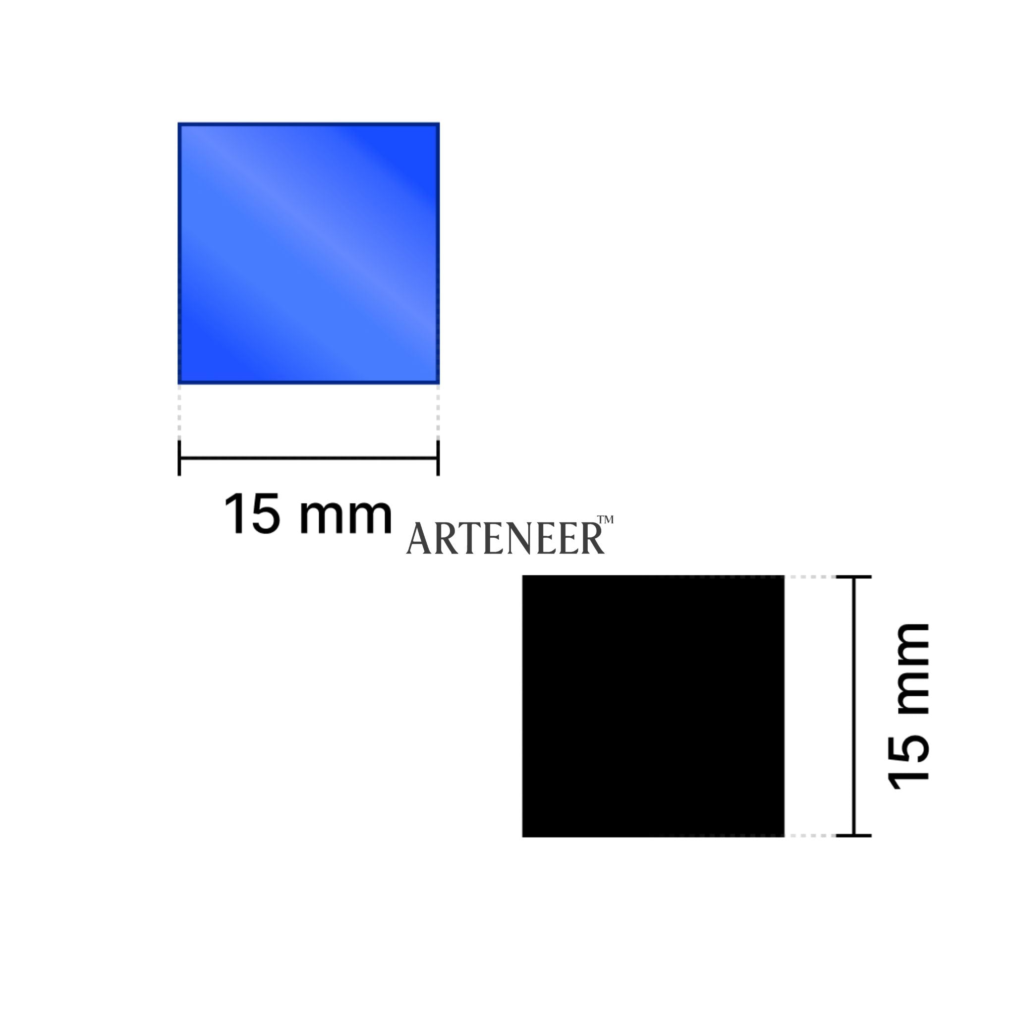 Blue Square Shape Mirror