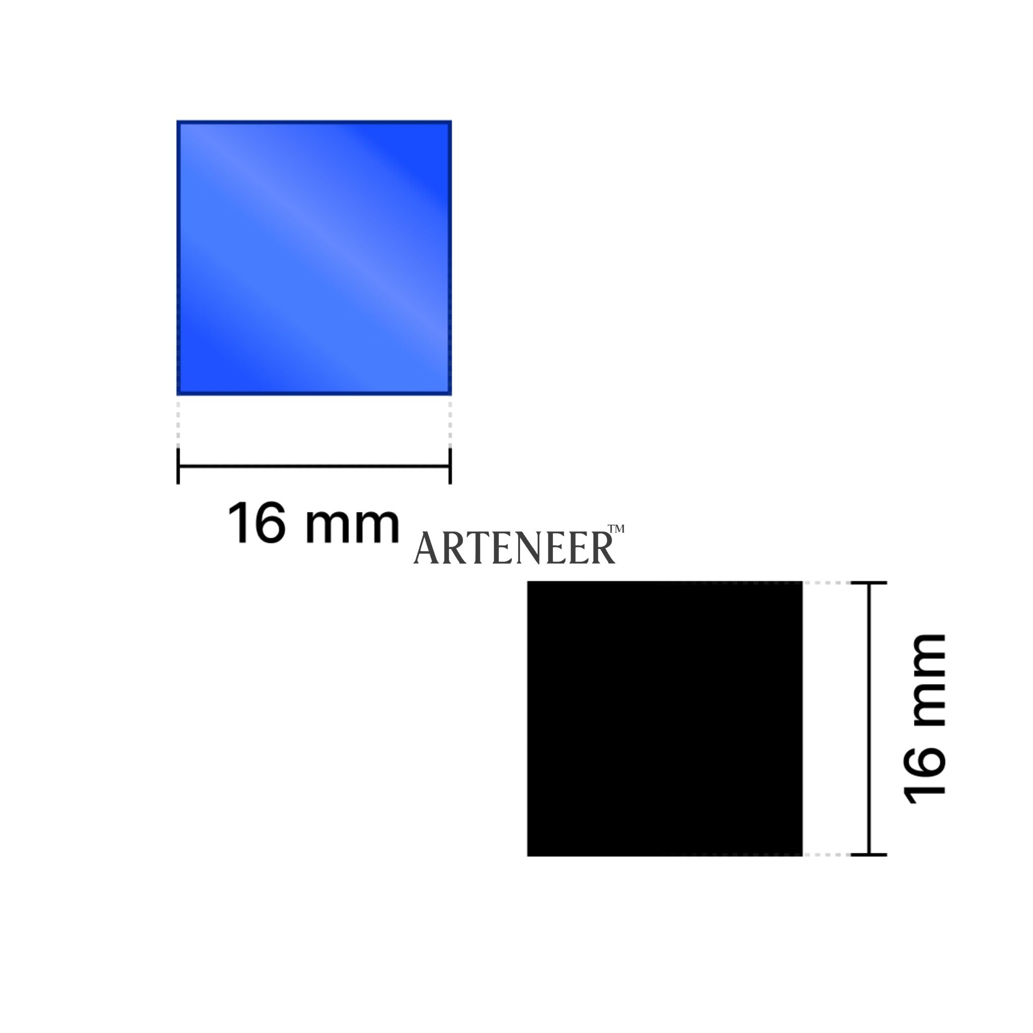 Blue Square Shape Mirror