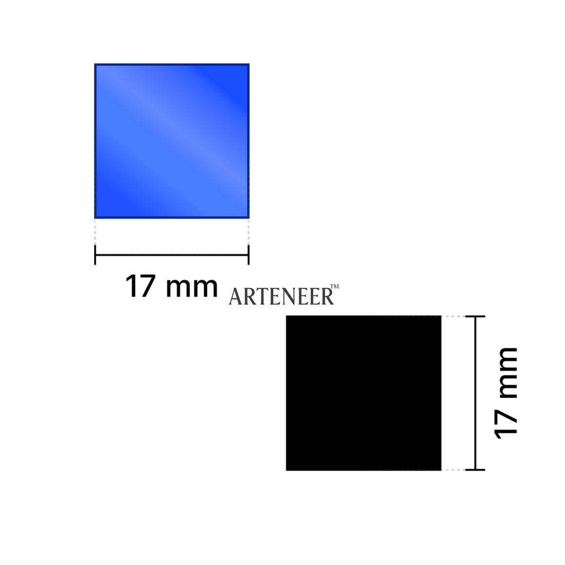 Blue Square Shape Mirror