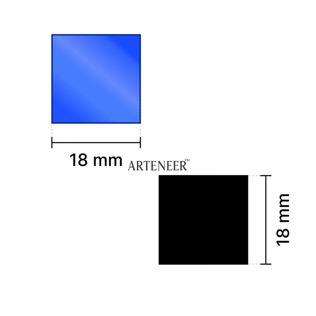 Blue Square Shape Mirror