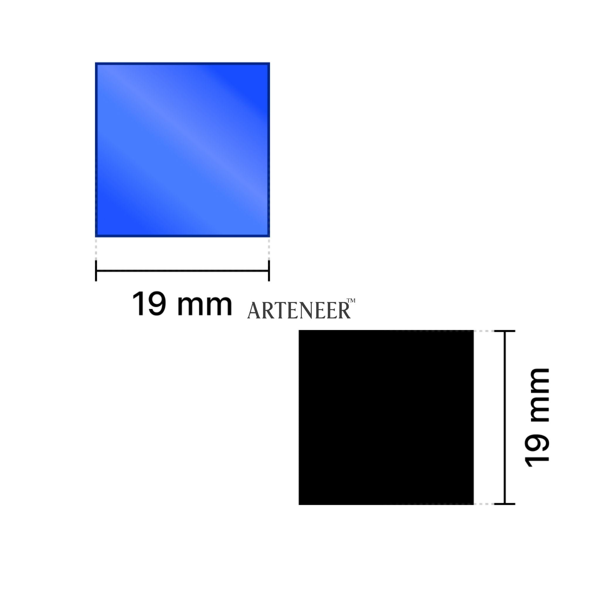 Blue Square Shape Mirror