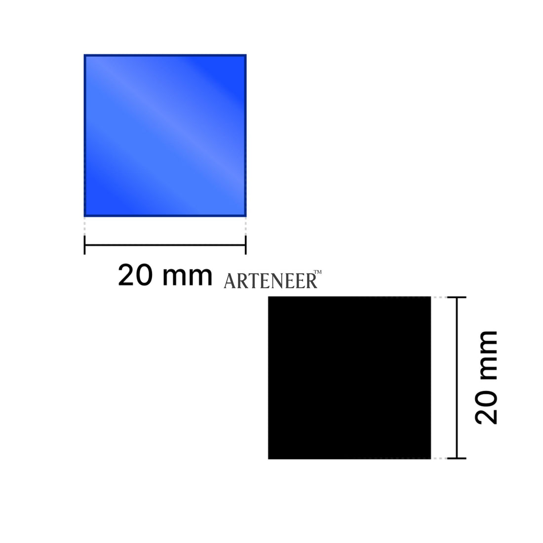 Blue Square Shape Mirror